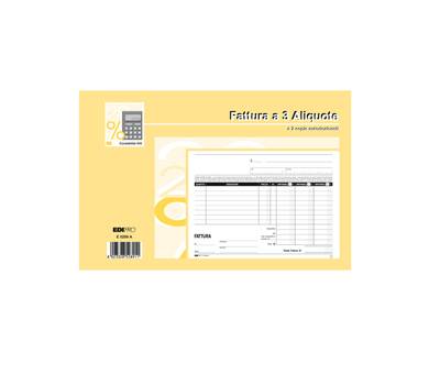 Blocco fatture 3 aliquote Iva - 50 fogli 2 copie autoricalcanti - 15 x 23 cm - Edipro - E5289A - 8023328528911 - DMwebShop
