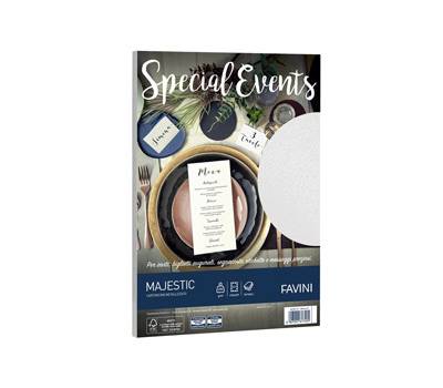 Carta metallizzata Special Events - A4 - 250 gr - bianco - conf. 10 fogli - Favini - A690174 - 8007057617405 - DMwebShop