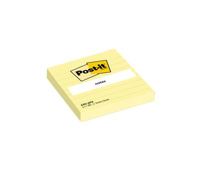 Blocco foglietti - giallo Canary - a righe - 76 x 76 mm - 100 fogli - conf. 6 pezzi - Post-it - 7100263309 - DMwebShop