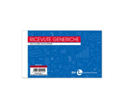 Blocco ricevute generiche - 2 copie autoricalcanti - 10 x 17 cm - 50 fogli - conf. 5 pezzi - BM - 0100145 - 8008234001451 - DMwebShop