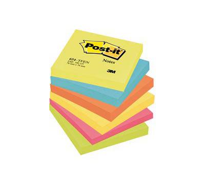 Blocco foglietti Colori Energy - colori assortiti - 76 x 76 mm - 72 gr - 100 fogli - conf. 6 pezzi - Post-it - 7100296019 - 64209A - DMwebShop