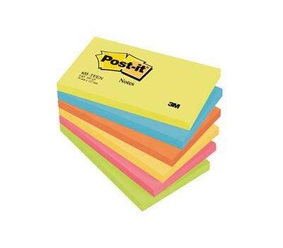 Blocco foglietti Colori Energy - colori assortiti - 76 x 127 mm - 72 gr - 100 fogli - conf. 6 pezzi - Post it - 7100172314 - 64210CNF01 - DMwebShop