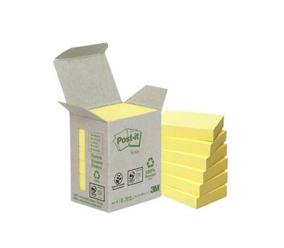 Blocco Notes Green - 653-1B - 38 x 51 mm - 100% riciclabile - giallo - 100 fogli - conf. 6 pezzi - Post-it - 7100172254 - 64220/A - DMwebShop