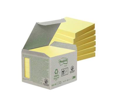 Blocco Notes Green - 654-1B - 76 x 76 mm - 100 fogli - riciclabile - giallo - conf. 6 pezzi - Post-it - 7100172252 - 4054596723139 - DMwebShop