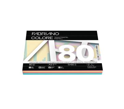 FabrianoColore - A3 - 80 gr - mix 5 colori tenui - conf. 250 fogli - Fabriano - 19100812 - 8001348234463 - DMwebShop