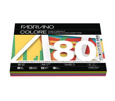 FabrianoColore - A4 - 80 gr - mix 5 colori forti - conf. 250 fogli - Fabriano - 19100809 - 8001348234432 - DMwebShop