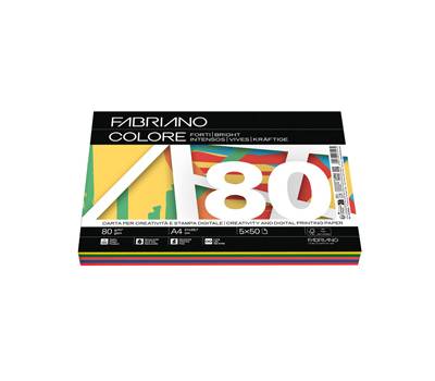FabrianoColore - A4 - 80 gr - mix 5 colori forti - conf. 250 fogli - Fabriano - 19100809 - 8001348234432 - DMwebShop