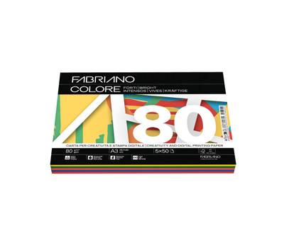 FabrianoColore - A3 - 80 gr - mix 5 colori forti - conf. 250 fogli - Fabriano - 19100810 - 8001348234449 - DMwebShop