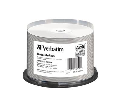 Scatola 50 CD-R Data Life Plus - spindle 1X-52X - 700Mb - Verbatim - 43745 - 23942437451 - DMwebShop