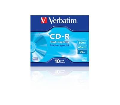 Scatola 10 CD-R Data Life Jewel Case serigrafato - 1X-40X - 800Mb - Verbatim - 43428 - 23942434283 - DMwebShop