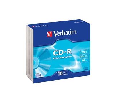 Scatola 10 CD-R DataLife Extra Protection - slim case - 52X - 700Mb - Verbatim - 43415 - 23942434153 - DMwebShop