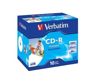 Scatola 10 CD-R DataLife Plus - Jewel Case - 1X-52X - stampabile inkjet - 700Mb - Verbatim - 43325 - 23942433255 - DMwebShop