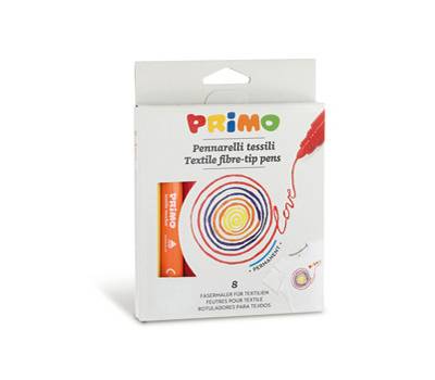 Pennarelli per tessuto - colori assortiti - astuccio 8 pezzi - Primo - 611PENTX8 - 8006919006111 - DMwebShop
