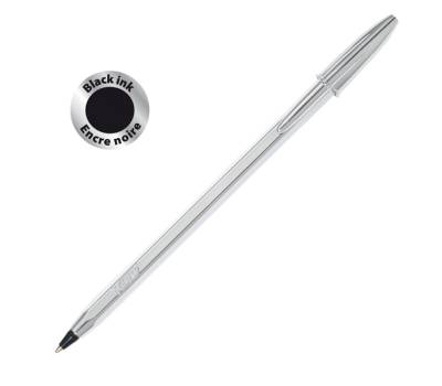 Penna a sfera Cristal Shine con capppuccio - punta media 1 mm - nero - fusto silver - conf. 20 pezzi - Bic - 921339 - 3086123356115 - DMwebShop
