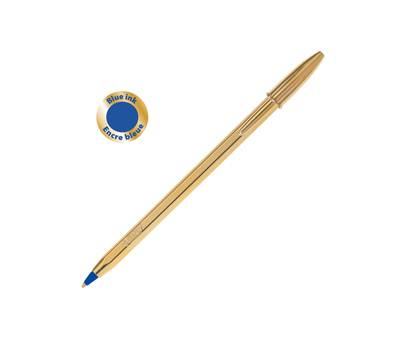 Penna a sfera Cristal Shine con cappuccio - punta media 1 mm - blu - fusto gold - scatola 20 pezzi - Bic - 9213401 - 3086123356122 - DMwebShop