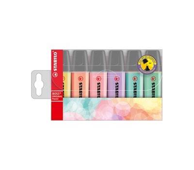 Evidenziatore Boss Original Pastel - tratto 2 - 5 mm - colori assortiti - astuccio 6 pezzi - Stabilo - 70/6-2 - 4006381492881 - DMwebShop
