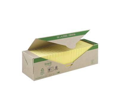 Blocco - giallo - 654-RYP24 - 76 x 76 mm - 100 fogli - carta riciclata - conf. 24 blocchi - Post-it - 7100172342 - 4054596723252 - DMwebShop