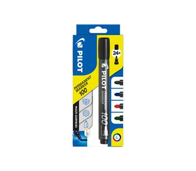 Marcatore Permanente Markers 100 - punta tonda 4,5 mm - colori assortiti - astuccio 4 pezzi - Pilot - 002701 - 3131910501725 - DMwebShop