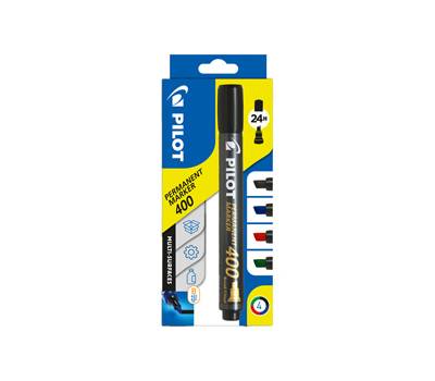 Marcatore Permanente Markers 400 - punta a scalpello 4,5 mm - colori assortiti - astuccio 4 pezzi - Pilot - 002700 - DMwebShop