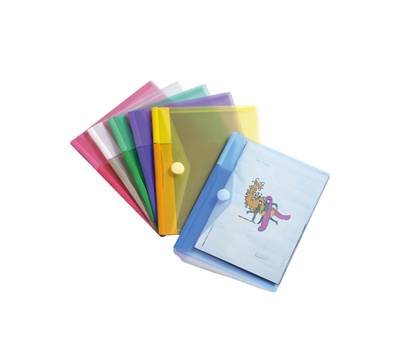 Buste con bottone in velcro - 25 x 13,5 cm - PP - colori assortiti - conf. 6 pezzi - Djois - B510279 - 3377995102796 - DMwebShop