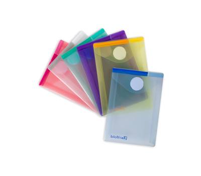 Buste con velcro - formato verticale - 8 x 11,5 cm - PP - colori assortiti - conf. 6 colori - Djois - B510219 - 3377995102192 - DMwebShop