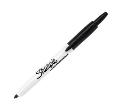 Marcatore permanente fine RT a scatto punta conica fine 1 mm nero - 6881