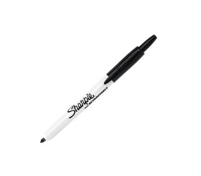 Marcatore permanente fine RT a scatto punta conica fine 1 mm nero - 6881