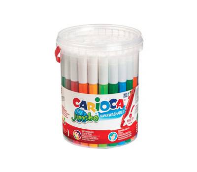 Pennarelli Jumbo punta 6 mm colori assortiti lavabili barattolo 50 pezzi - 18404