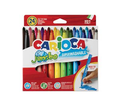 Pennarelli Jumbo punta 6 mm colori assortiti lavabili scatola 24 pezzi - 18410