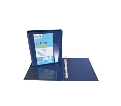Raccoglitore personalizzabile Europa 4 anelli a D 50 mm dorso 6 cm 22 x 30 cm blu Favorit 100460470 - 5150