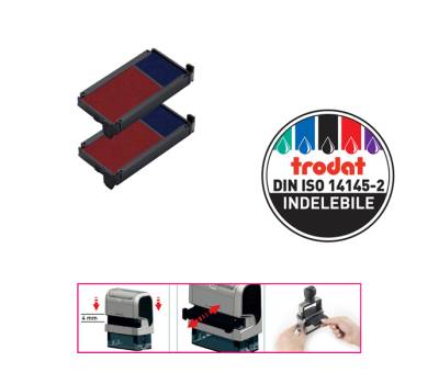 Blister da 2 tamponi 6-4912-2 blu-rosso troda - Trodat - 83541. - 9008056835417 - DMwebShop