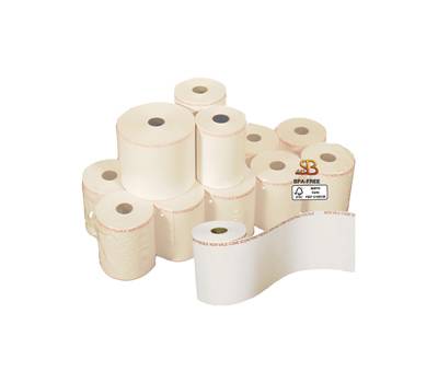 Rotolo per bilancia 57 - 5 mm x 30 mt diametro esterno 50 mm anima 12 mm 55 gr carta termica BPA free blister 10 pezzi - 5578