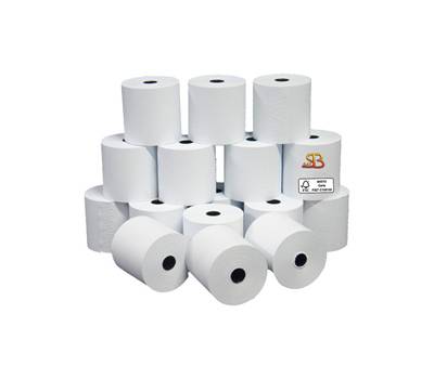 Rotolo registratore cassa 57 - 5 mm x 20 mt diametro esterno 50 mm anima 12 mm 60 gr carta pura cellulosa blister 10 pezzi - 6030