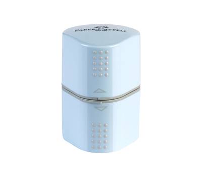 Temperamatite Grip 2001 con contenitore - 3 fori - sky blue - con doppio serbatoio - Faber Castell - 183874 - 4005401838746 - DMwebShop