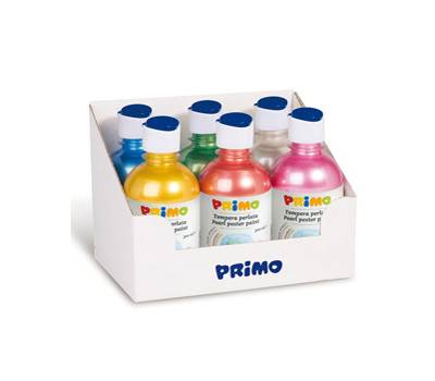 Tempera brillante perlata - 300 ml - colori perlati assortiti - box 6 colori - Primo - 234TP6ASS - 8006919323072 - DMwebShop