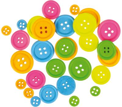 Bottoni - in legno - colori neon - conf. 30 pezzi - Deco - 12027 - 8004957120271 - 86079_1 - DMwebShop