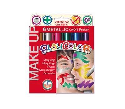 Tempera solida Make Up - cosmetica - Playcolor - astuccio 6 colori metallic - Instant - 01011 - 8414213010114 - DMwebShop