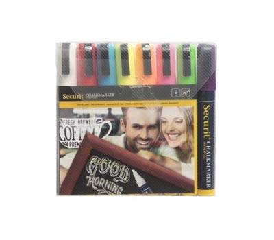 Marcatore a gesso liquido - punta media 2 - 6 mm - mix 8 colori - conf. 8 pezzi - Securit - SMA510-V8 - 8717624242304 - DMwebShop