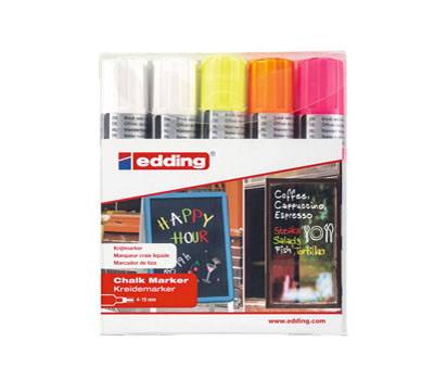 Marcatore a gesso liquido 4090 punta scalpello da 4 a 15 mm astuccio 5 pezzi - 19053