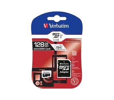 Micro SDHC Classe 10 fino a 45mb/sec - 128 Gb - Verbatim - 44085 - 23942440857 - DMwebShop