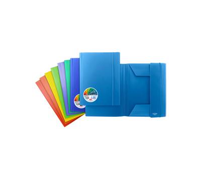 Cartelle con elastico Garda - 3 lembi - PP - dorso piatto - colori assortiti - conf. 24 pezzi - Plastibor - P0000190 - 8000851910093 - DMwebShop
