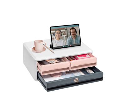 Cassettiera Moov'up 9-021S Mineral con serratura - 2 cassetti piccoli + 1 grande - 37 x 27,45 x 14,6 cm - multicolore - Cep - 1090211681 - 3462159017662 - DMwebShop