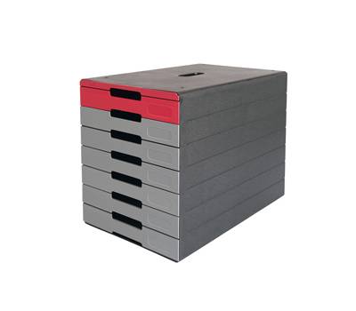 Cassettiera Idealbox Pro 7 - 7 cassetti - 36,5 x 32,2 x 25 cm - rosso - Durable - 7763-03 - 4005546737362 - DMwebShop