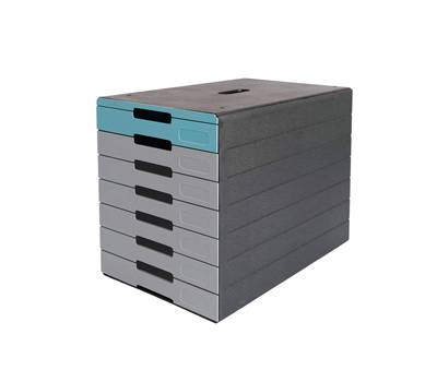Cassettiera Idealbox Pro 7 - 7 cassetti - 36,5 x 32,2 x 25 cm - azzurro - Durable - 7763-06 - 4005546737379 - DMwebShop