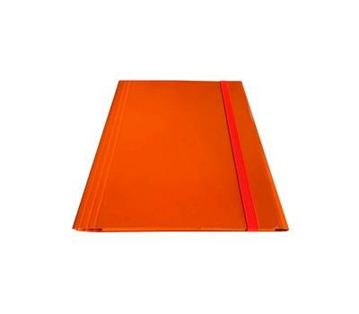 Cartella con elastico piatto dorso variabile arancio - 7683