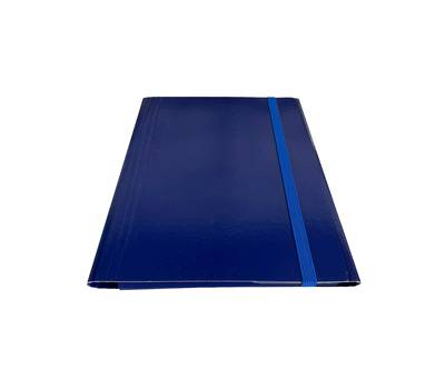 Cartella con elastico piatto dorso variabile blu - 7639