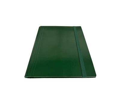 Cartella con elastico piatto dorso variabile verde - 7682