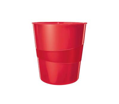 Cestino gettacarte WOW altezza 32,4 cm diametro 29 cm 15 lt rosso Leitz 52781026 - 9986