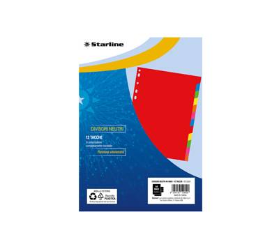 Divisori neutri 12 tacche - A4 Maxi - PPL - colori assortiti - Starline - 2000008C1-STL - 8025133129000 - DMwebShop
