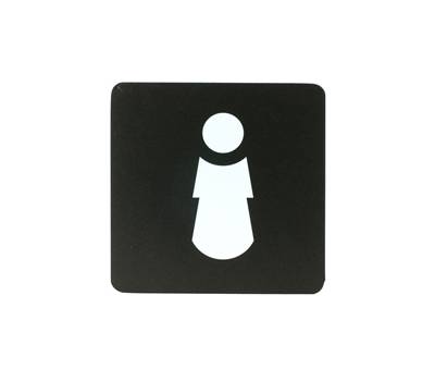 Pittogramma adesivo - toilette donna - 16 x 16 cm - PVC - nero-bianco - Stilcasa - PR2-D - 8033630015191 - DMwebShop